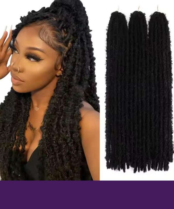 Butterfly Faux Locs Crochet Cheveux Tordus Boho Locs, crochet braids
