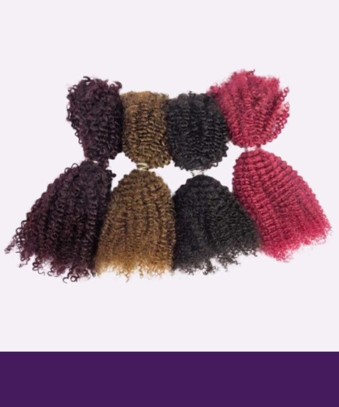 Bundles de Tressage en Cheveux Humains Bouclés Crépus Bordeaux