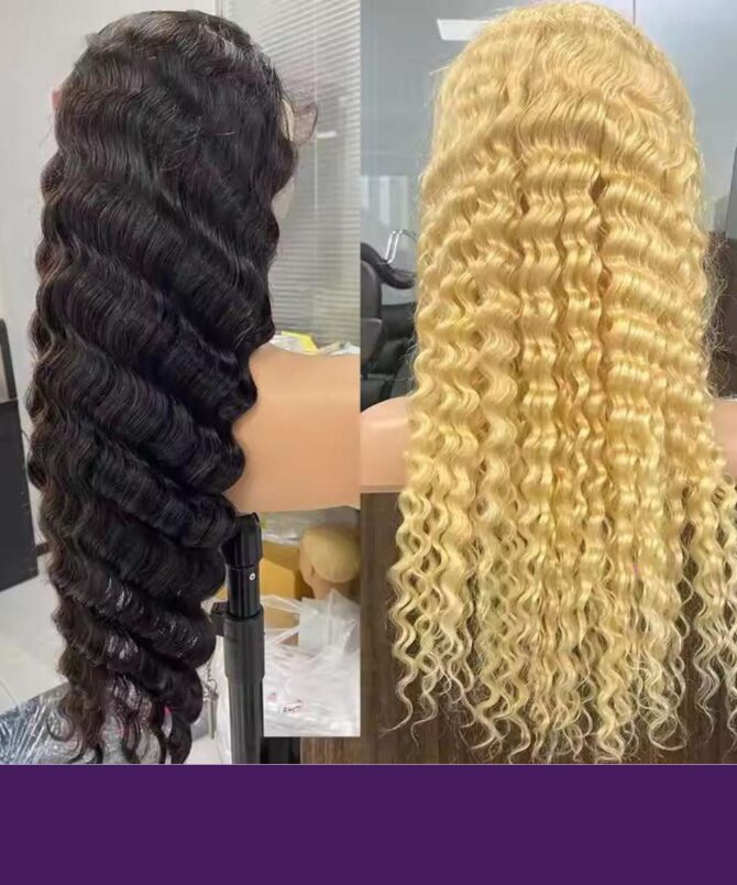 Perruque Lace Closure Wig Naturelle Bouclée, Cheveux Humains – Image 3